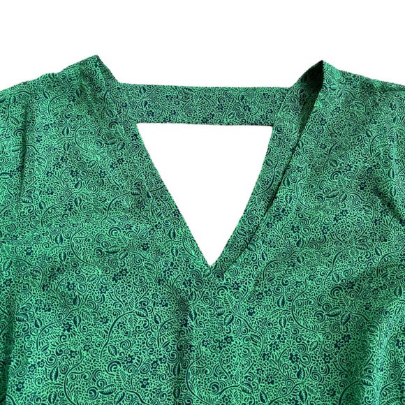 Cabi Floral Print Cutout Semi Sheer Blouse - Picture 2 of 7